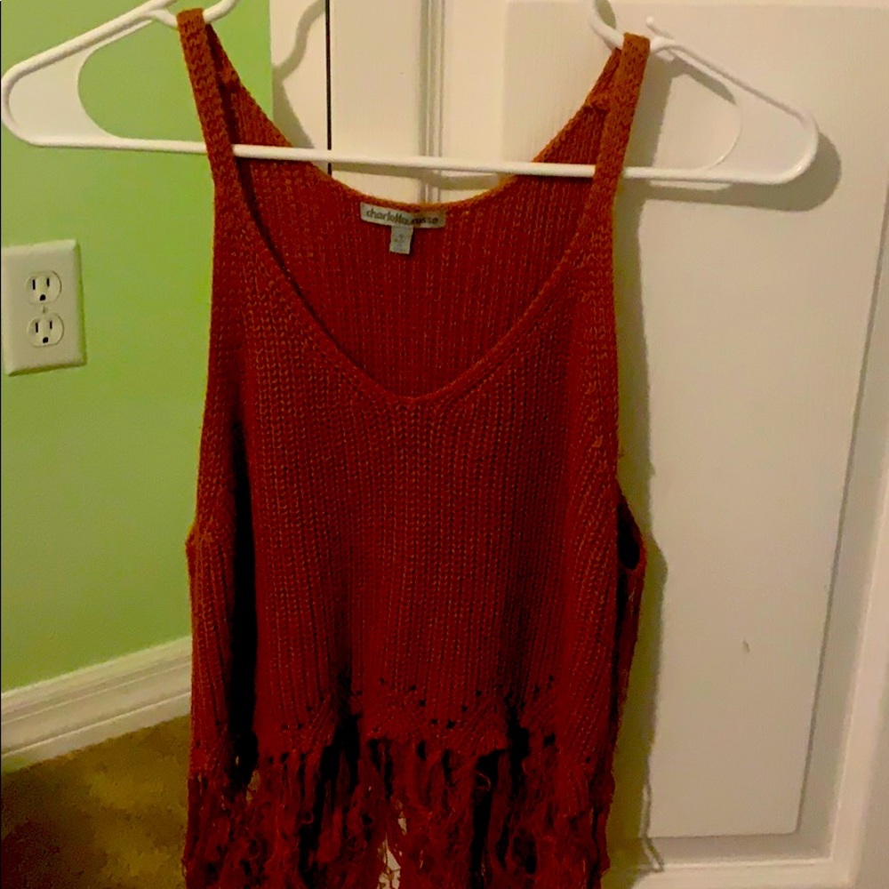 Charlotte Russe brown sweater tank.